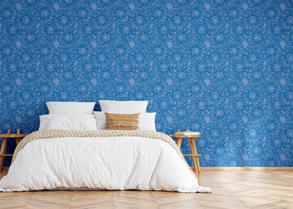 Floral Whirls - Blue