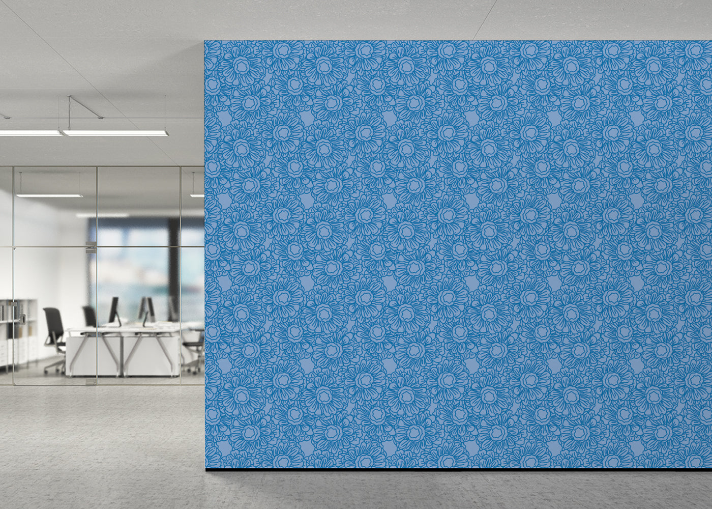 Floral Whirls - Blue