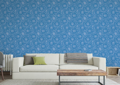 Floral Whirls - Blue