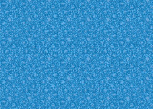 Floral Whirls - Blue