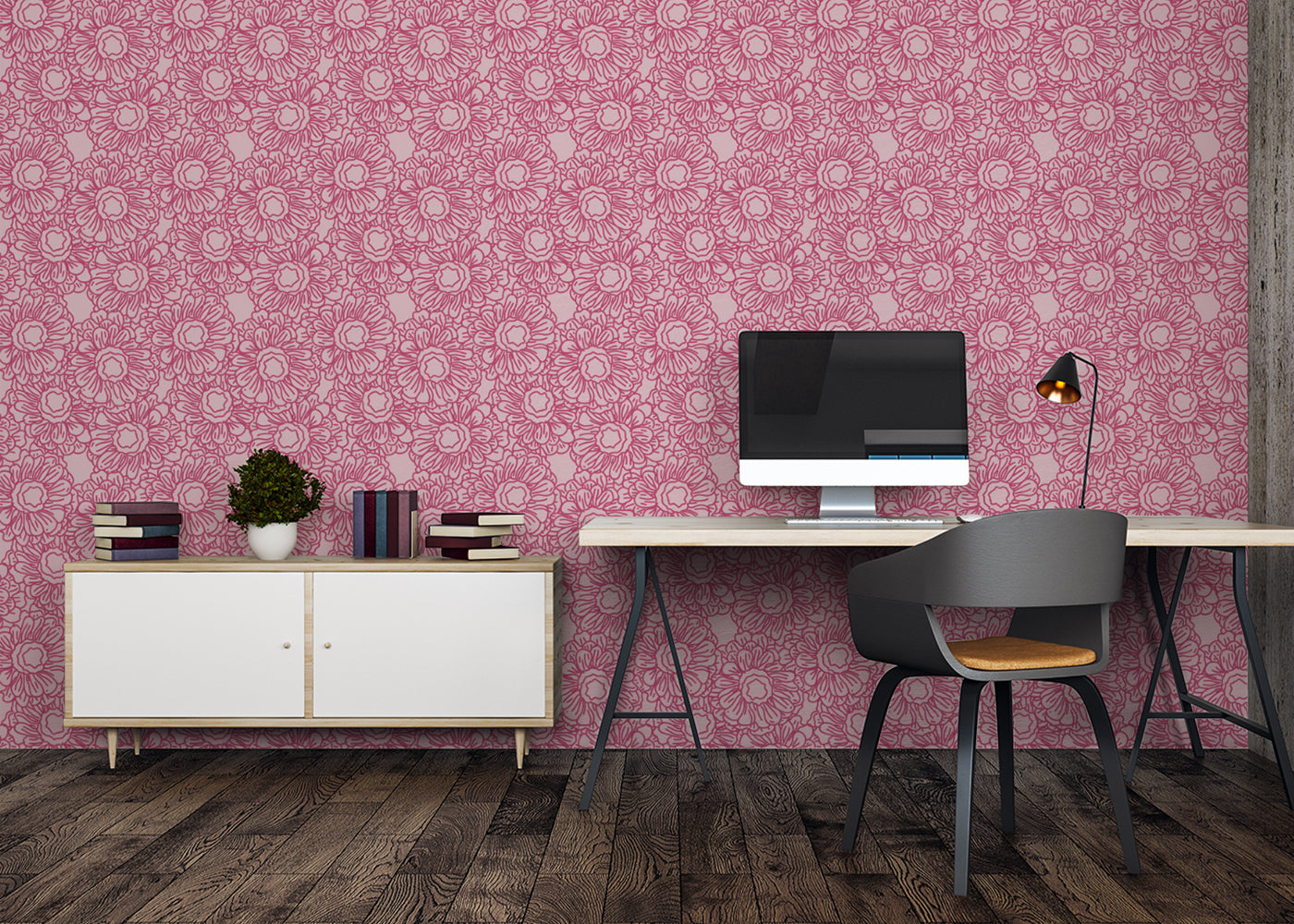 Floral Whirls - Pink