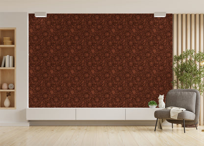 Floral Whirls - Dark Red