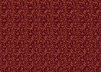 Floral Whirls - Dark Red