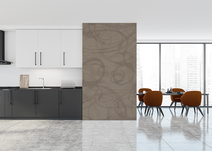 Sumi-e Circles Mural - Lite Sienna