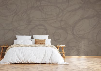 Sumi-e Circles Mural - Lite Sienna