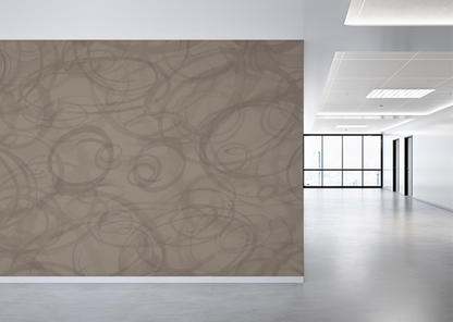Sumi-e Circles Mural - Lite Sienna