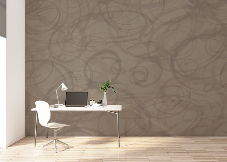 Sumi-e Circles Mural - Lite Sienna