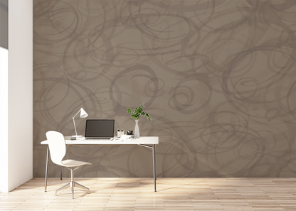 Sumi-e Circles Mural - Lite Sienna
