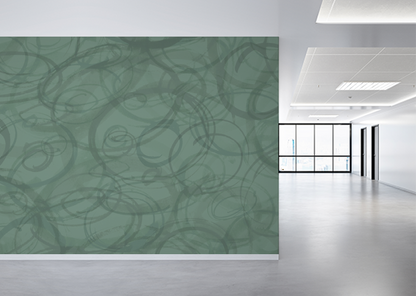Sumi-e Circles Mural - Kaffir Lime Green