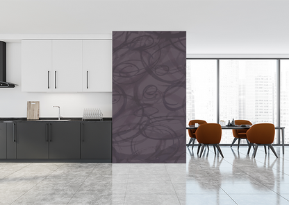 Sumi-e Circles Mural - Plum Brown