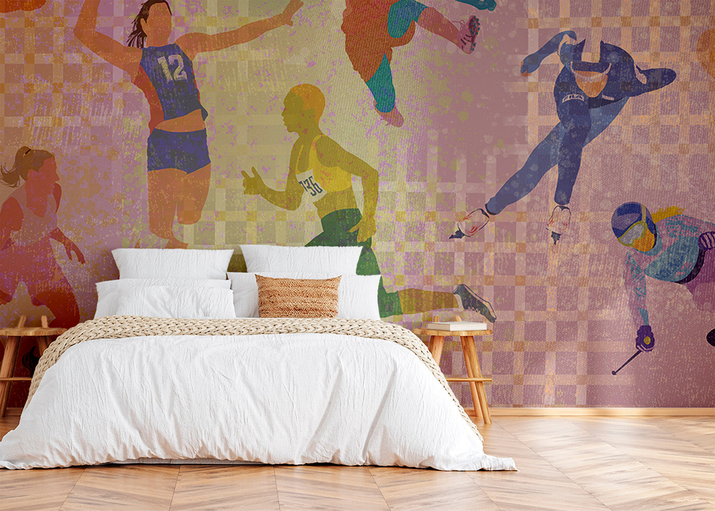 Sports Potpourri Mural - Rose Glow