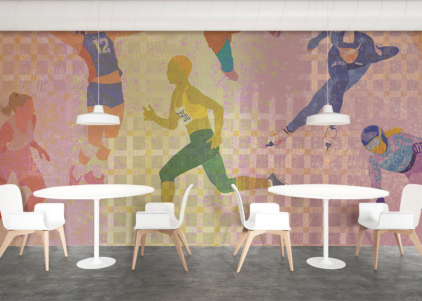 Sports Potpourri Mural - Rose Glow