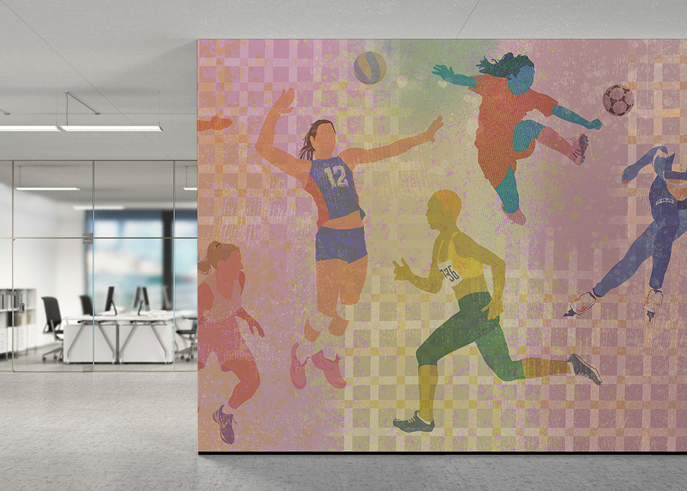 Sports Potpourri Mural - Rose Glow