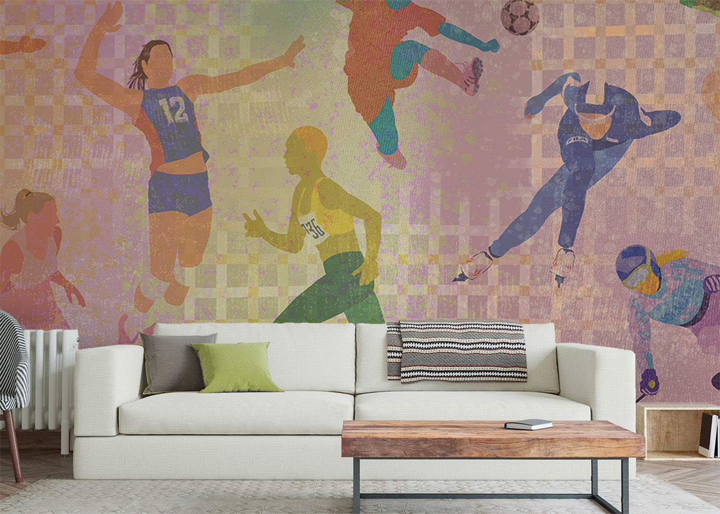 Sports Potpourri Mural - Rose Glow