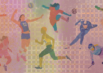 Sports Potpourri Mural - Rose Glow
