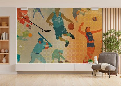 Sports Potpourri Mural - Multicolor
