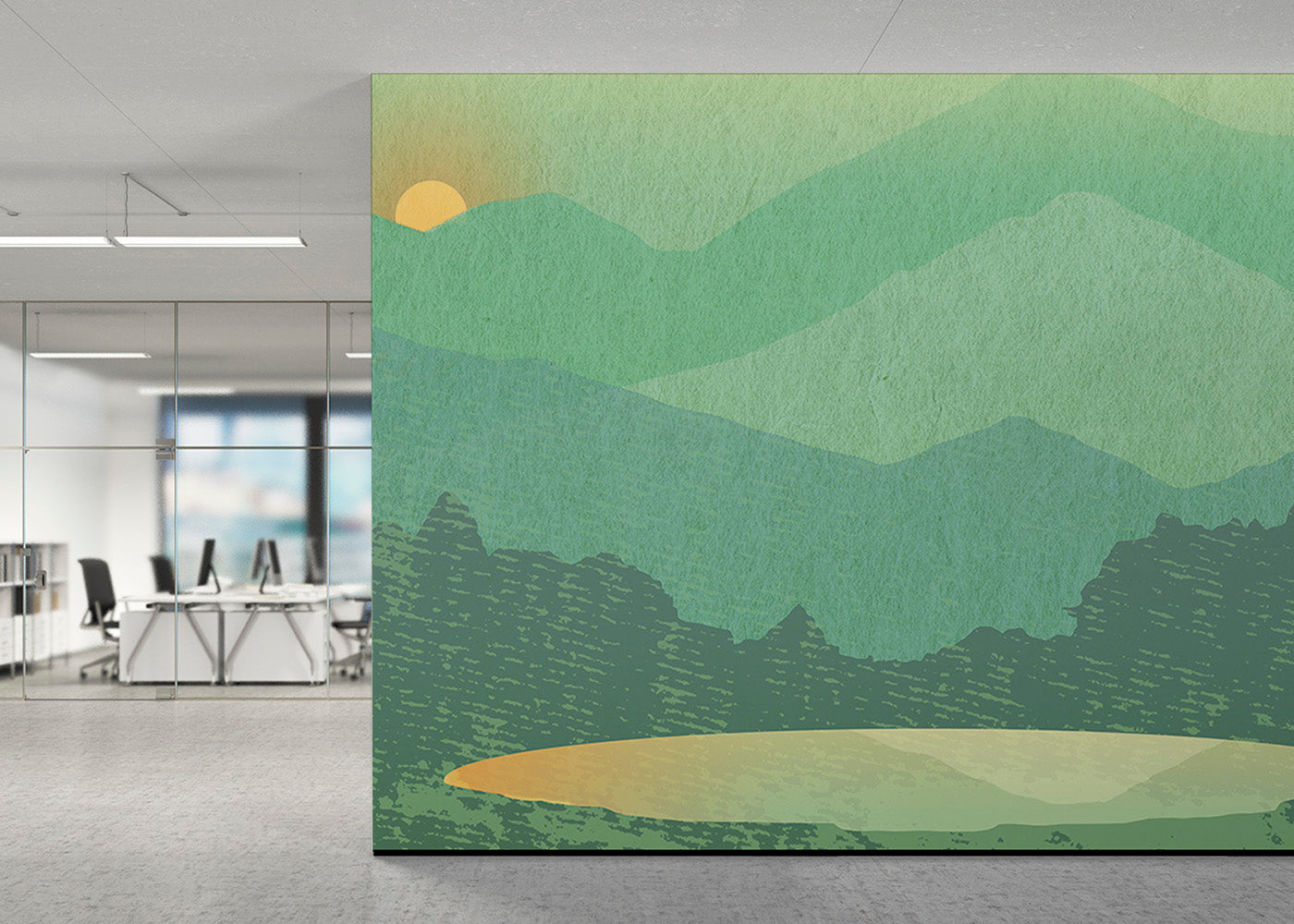 Olympic Tarn Mural - Blue Spruce