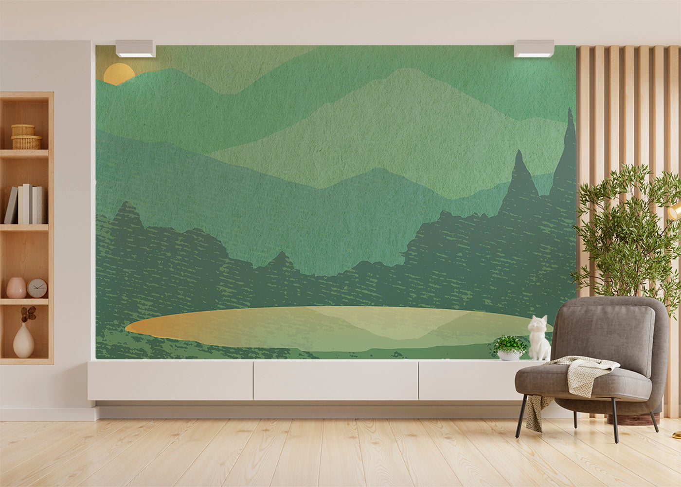 Olympic Tarn Mural - Blue Spruce