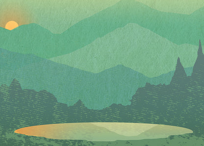 Olympic Tarn Mural - Blue Spruce