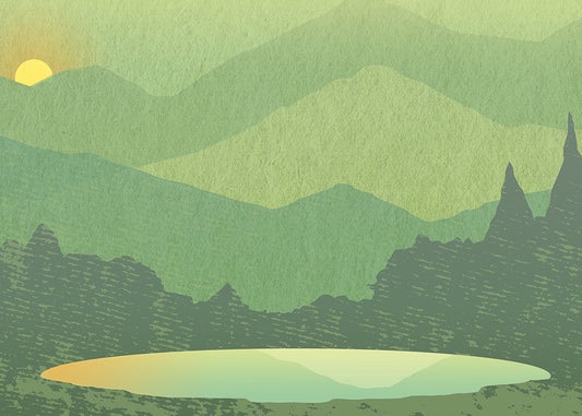 Olympic Tarn Mural - Moss Green - Sample