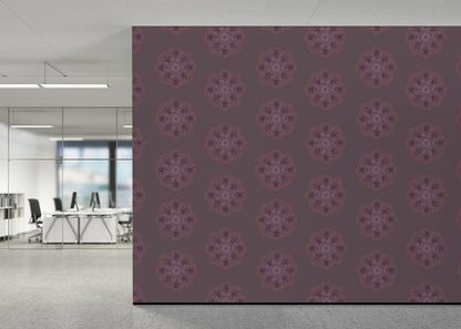 Bee Rosette Mural - Deep Mauve