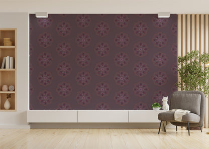 Bee Rosette Mural - Deep Mauve