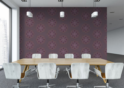 Bee Rosette Mural - Deep Mauve