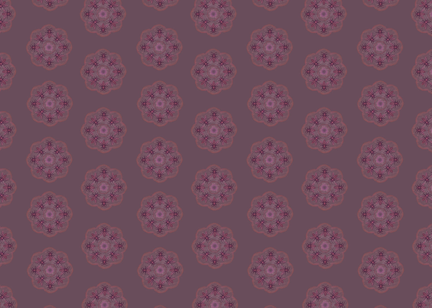 Bee Rosette Mural - Deep Mauve