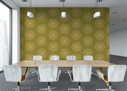 Bee Rosette Mural - Chartreuse