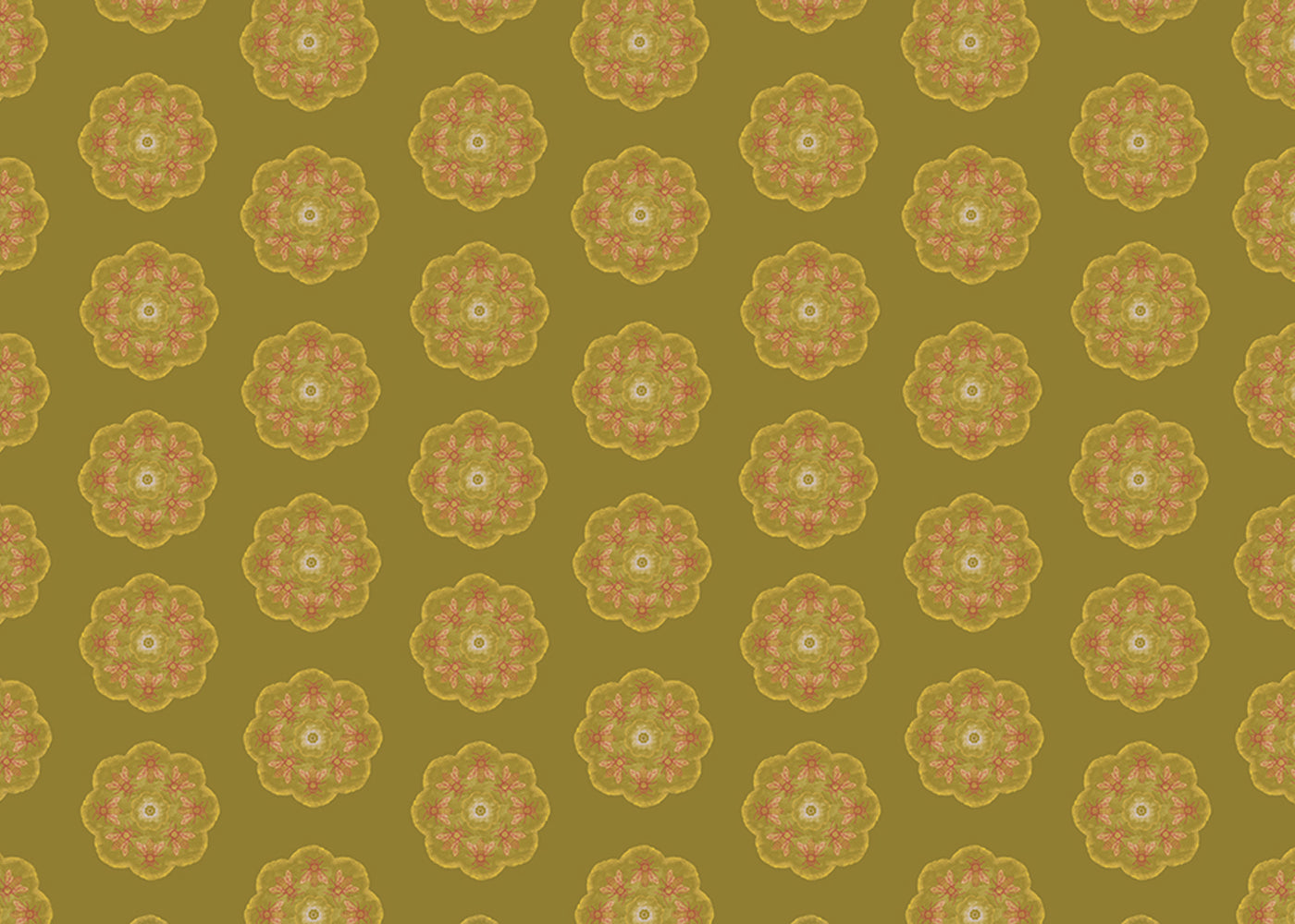 Bee Rosette Mural - Chartreuse