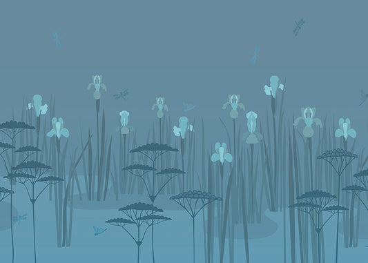Iris Pond Mural - Blue