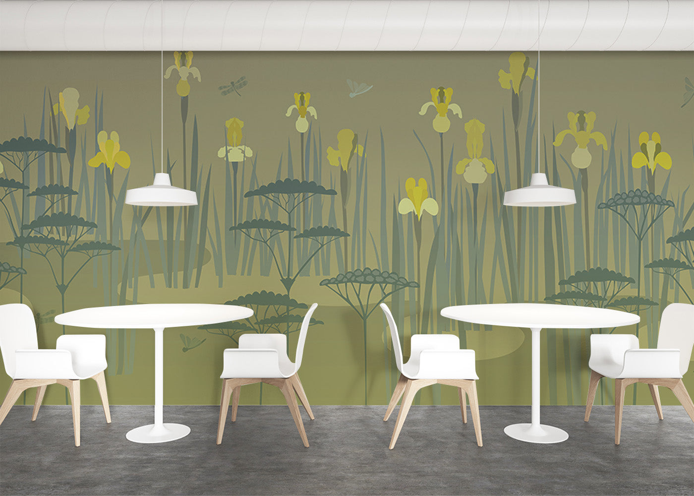 Iris Pond Mural - Olive