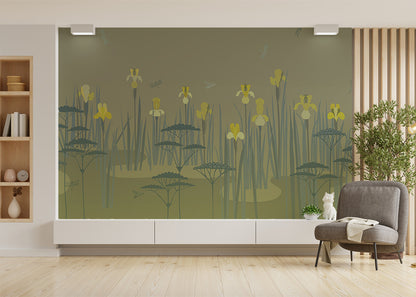Iris Pond Mural - Olive