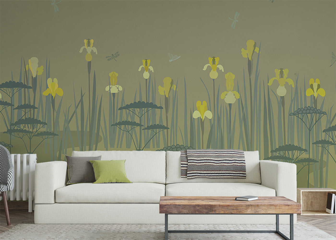 Iris Pond Mural - Olive