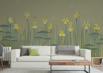 Iris Pond Mural - Olive