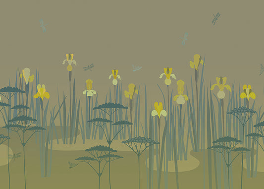 Iris Pond Mural - Olive
