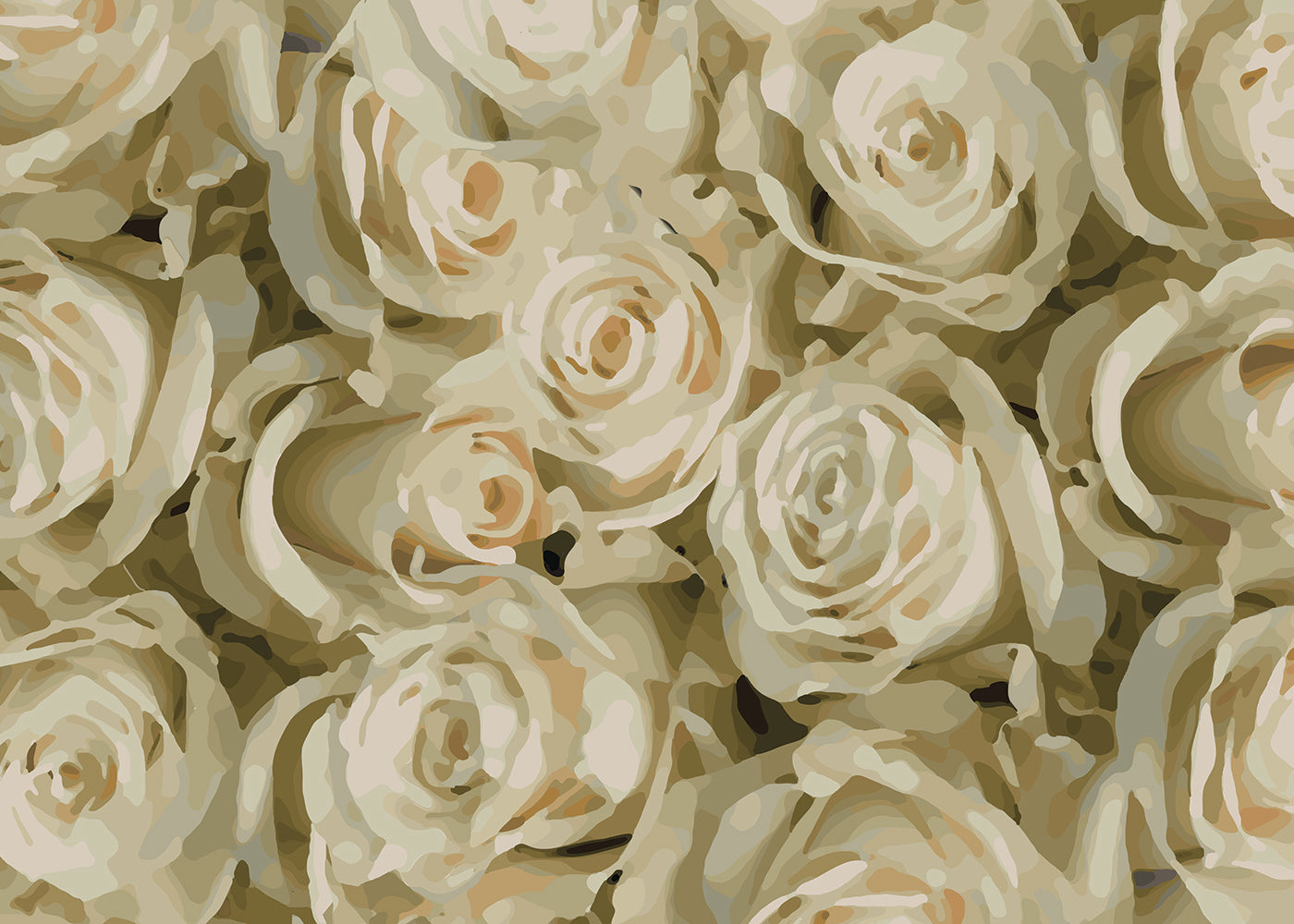 For the Roses Mural - Peach Cream Blush - Sample