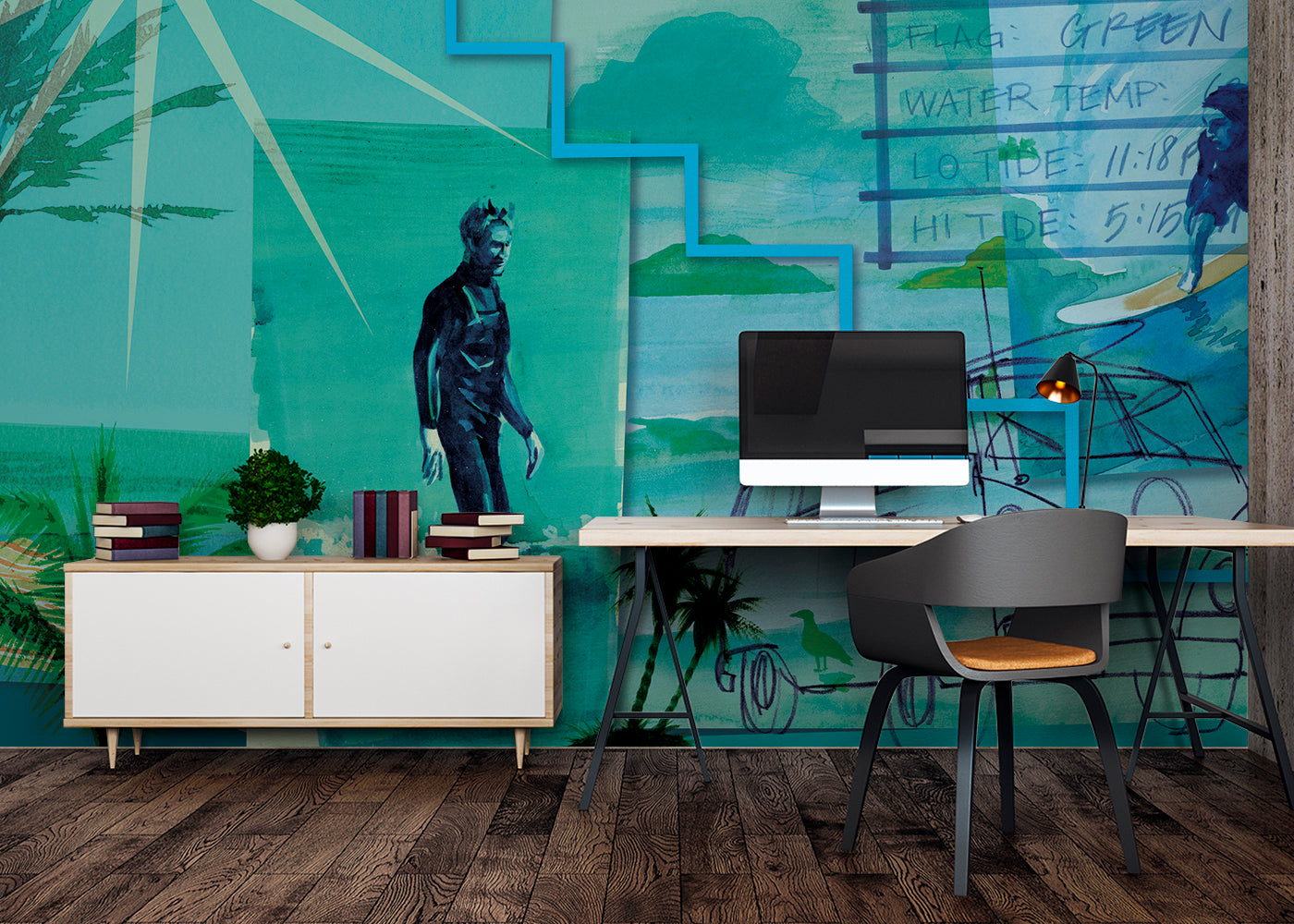 Surf and Sand Mural - Ultramarine