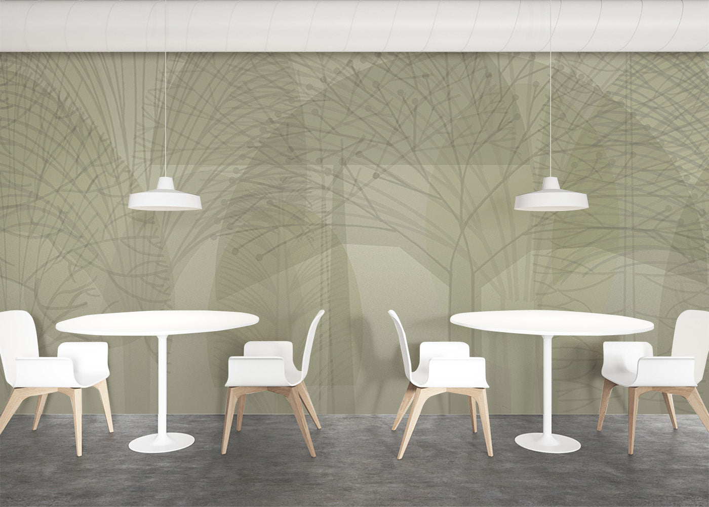 Bare Trees Mural - Warm Neutral