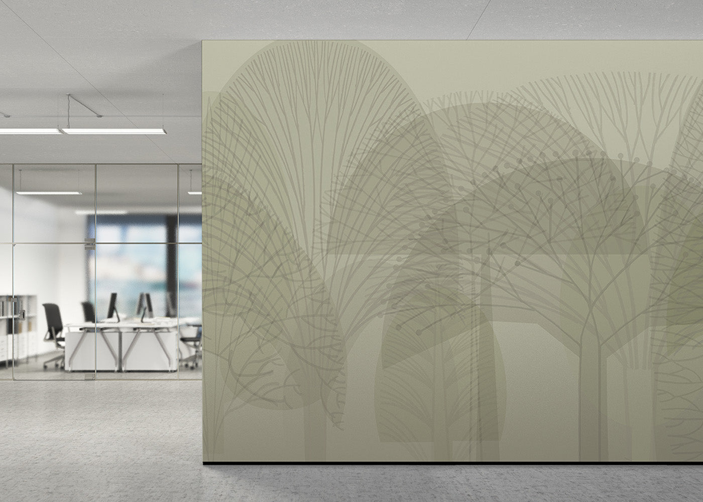 Bare Trees Mural - Warm Neutral