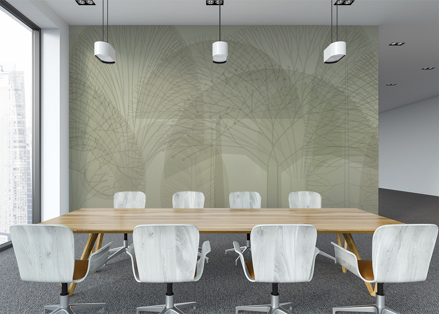 Bare Trees Mural - Warm Neutral