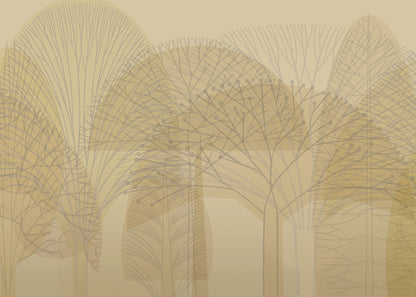 Bare Trees Mural - Yellow Tint