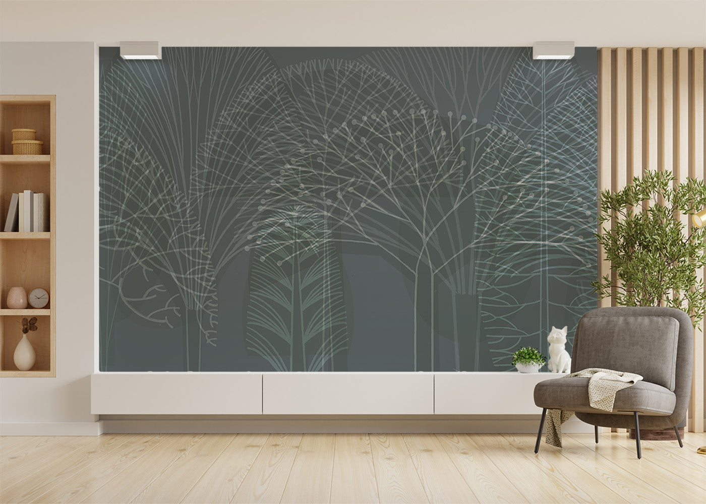 Bare Trees Mural - Diazo Tint