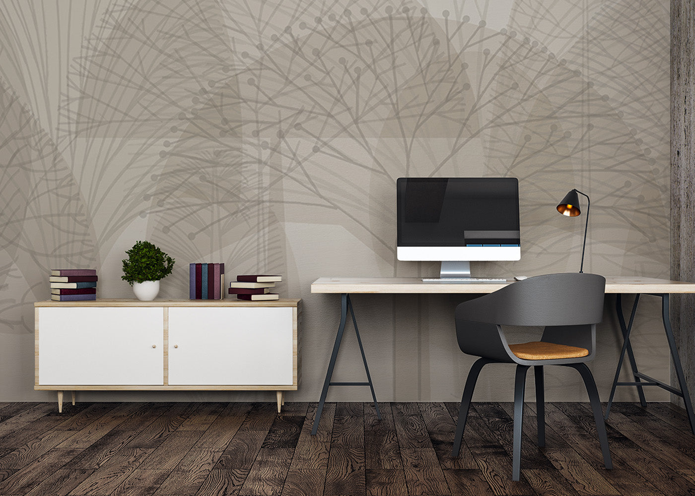 Bare Trees Mural - Neutral