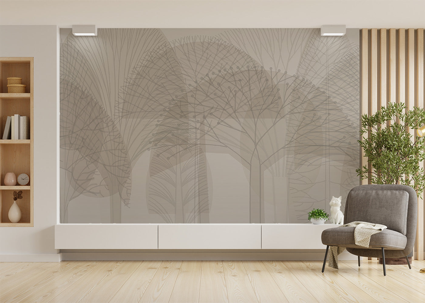 Bare Trees Mural - Neutral