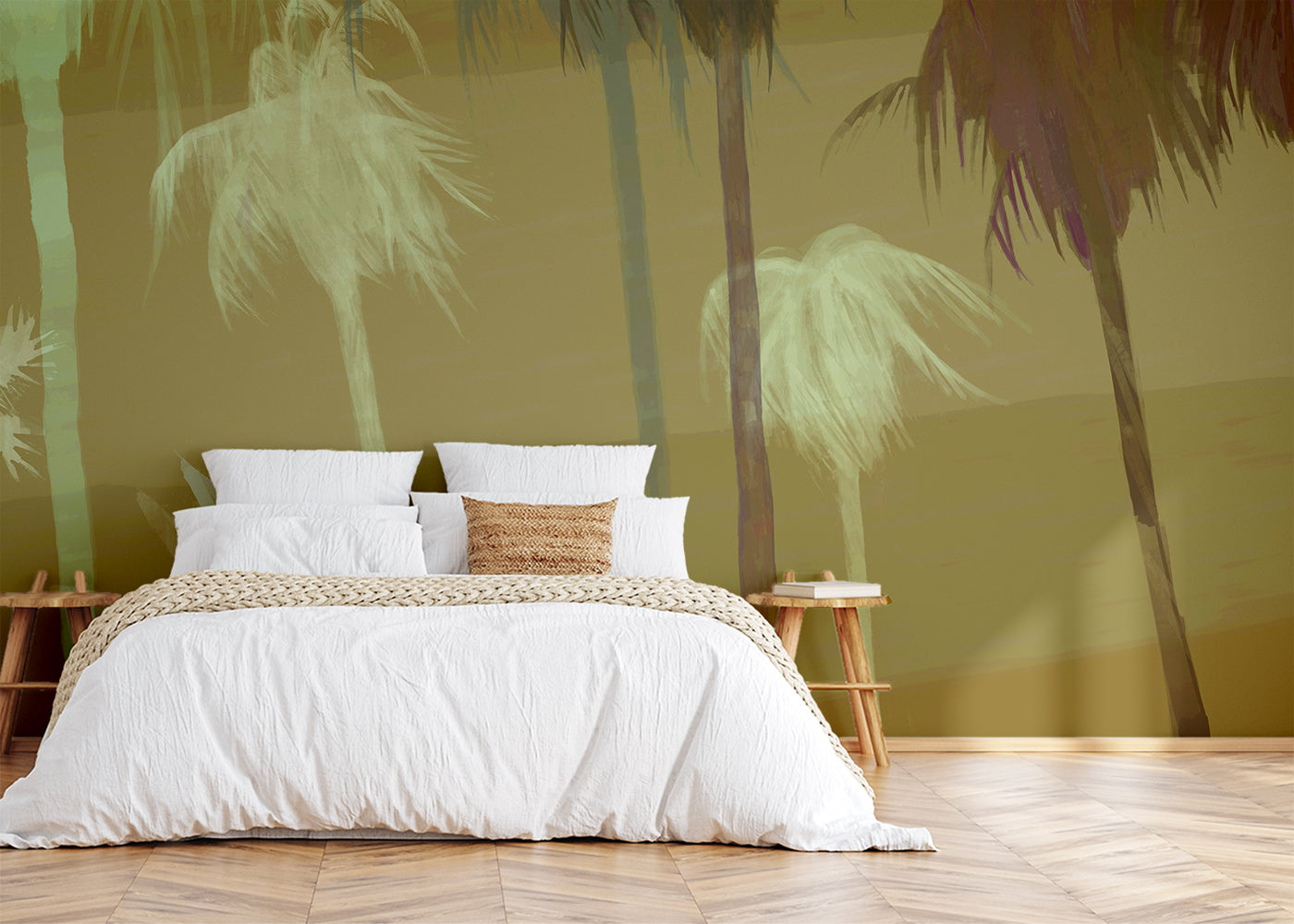 Palm Tree Sky Mural - Gold