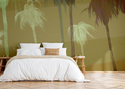 Palm Tree Sky Mural - Gold