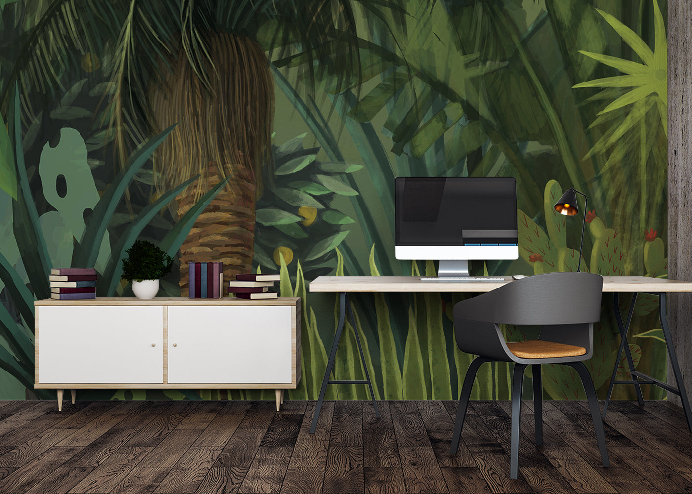 Jungle Fantasy Mural - Green