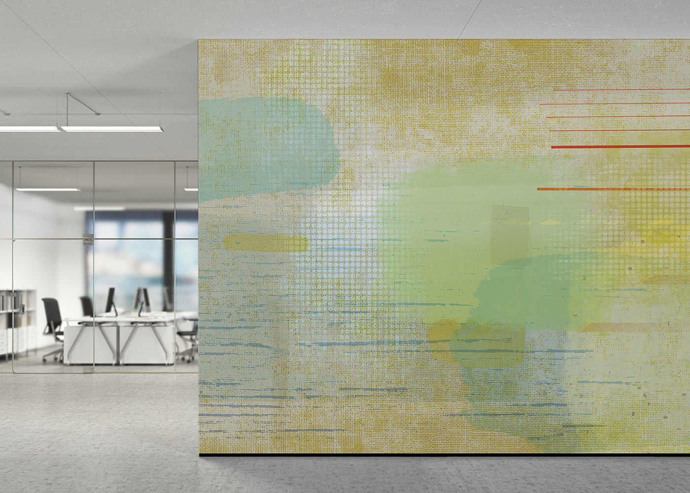 Aged Linen Mural - Gold