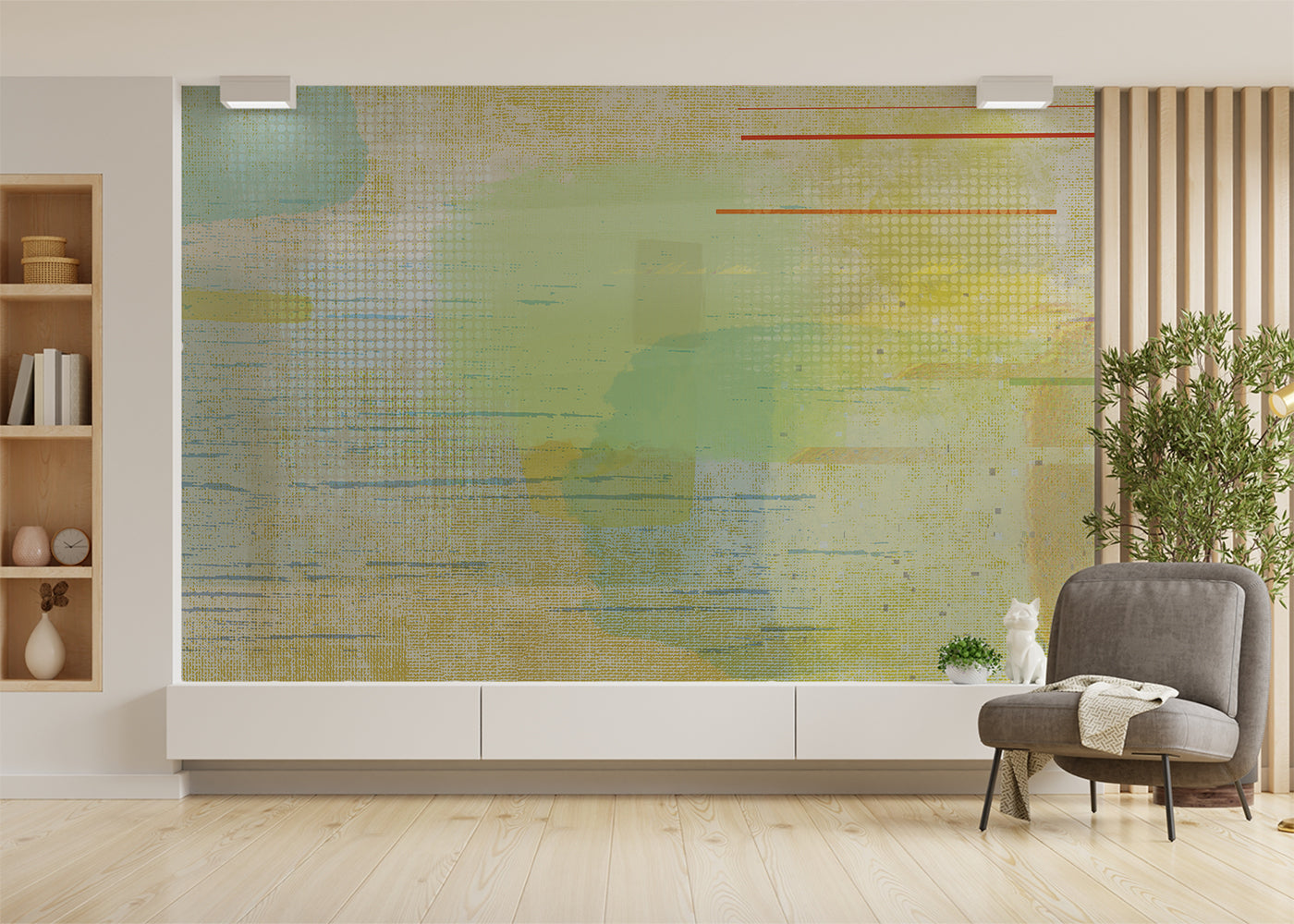 Aged Linen Mural - Gold
